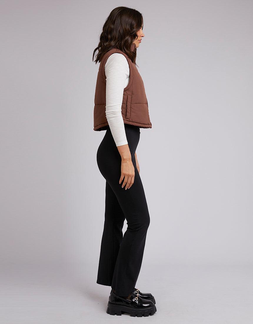 Jorge-Ella Cropped Puffer Vest Brown-Edge Clothing