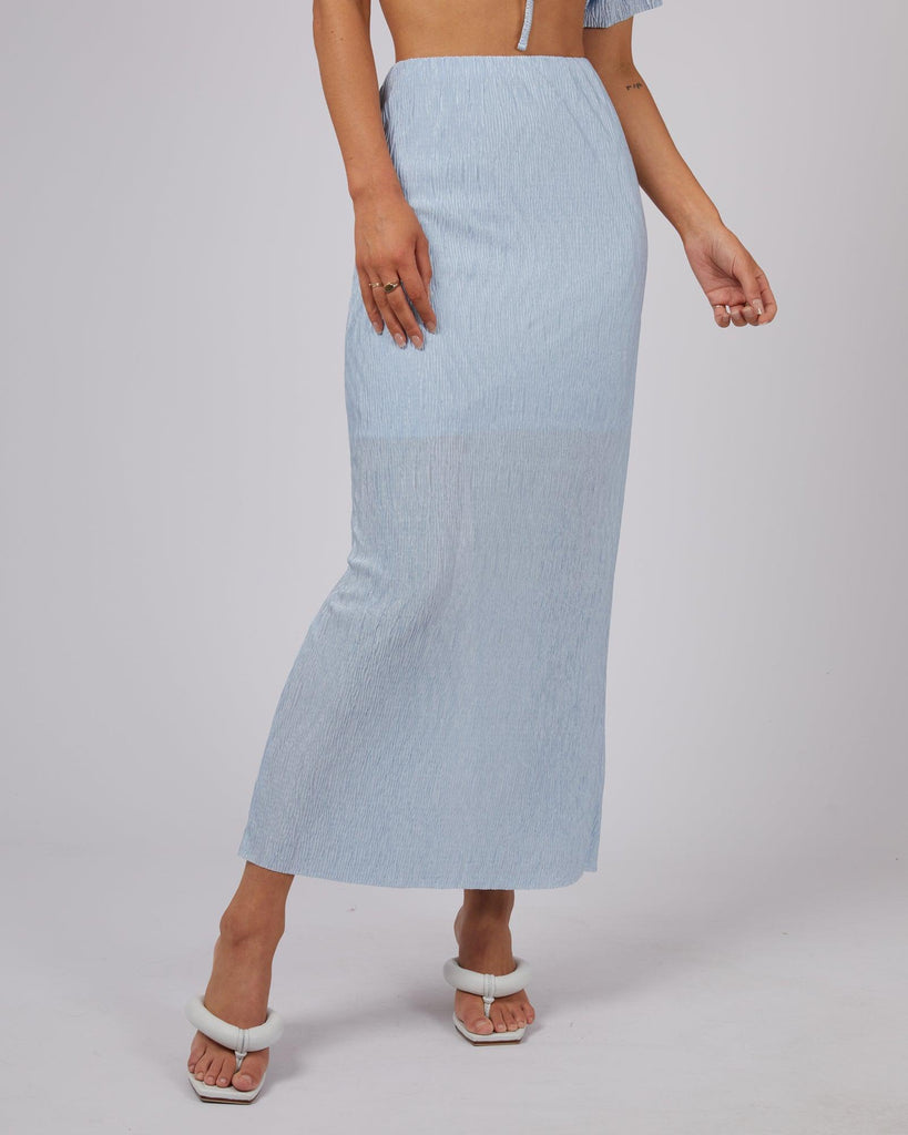Faye Maxi Skirt Light Blue Buy Online Edge Clothing
