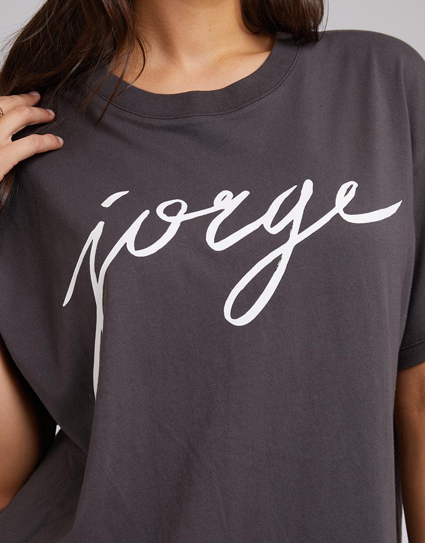 Jorge-Jorge Script Tee Washed Black-Edge Clothing