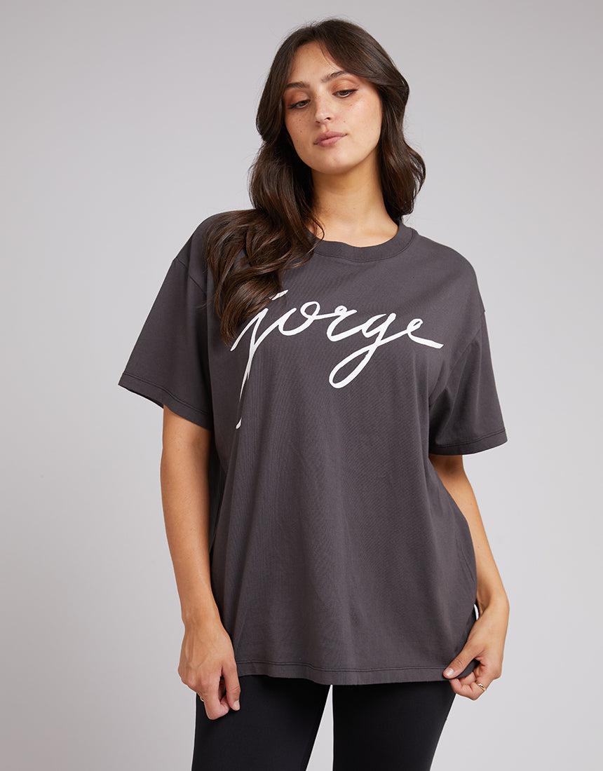 Jorge-Jorge Script Tee Washed Black-Edge Clothing