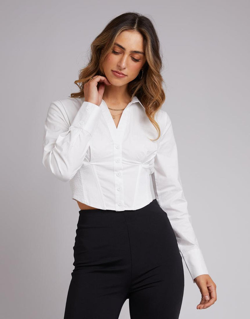 corset on white shirt