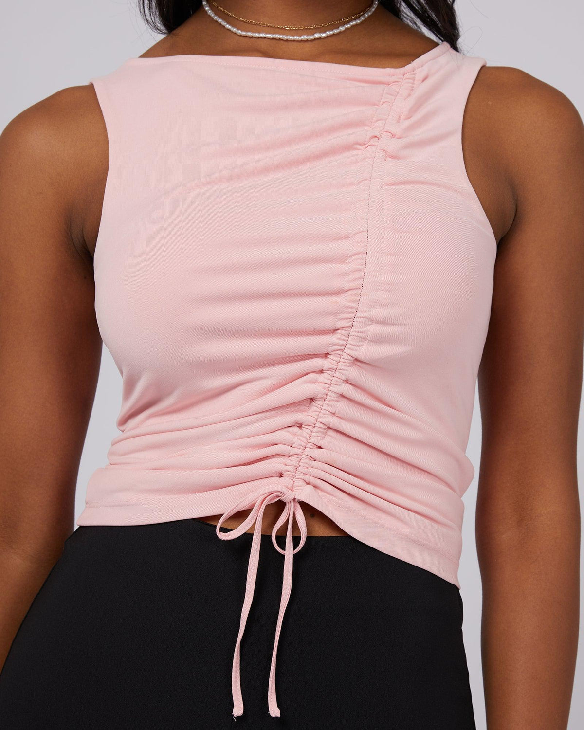 Jorge-Luxe Ruched Tank Pink-Edge Clothing