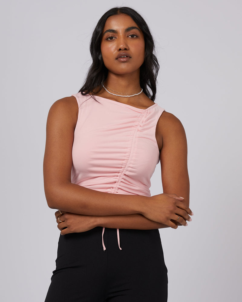 Jorge-Luxe Ruched Tank Pink-Edge Clothing