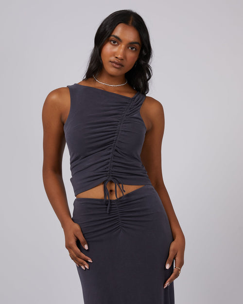 Jorge-Luxe Ruched Tank Steel-Edge Clothing