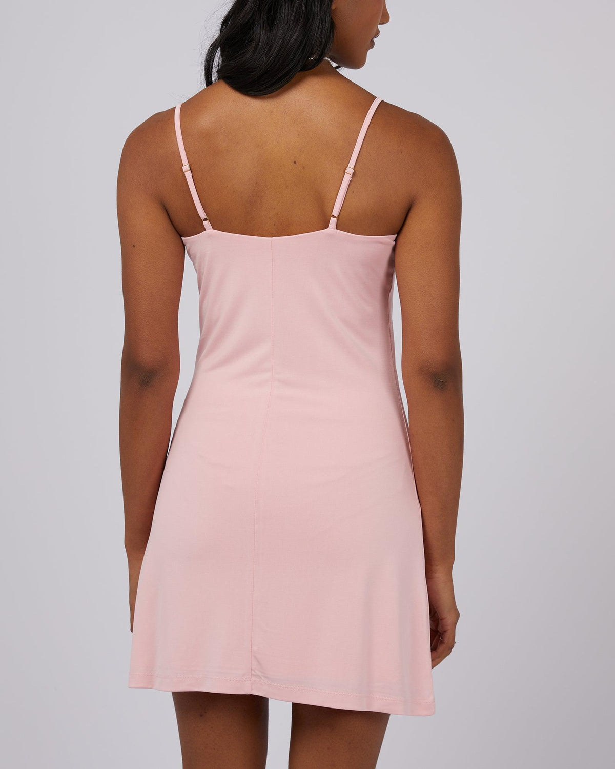 Jorge-Luxe V Neck Mini Dress Pink-Edge Clothing