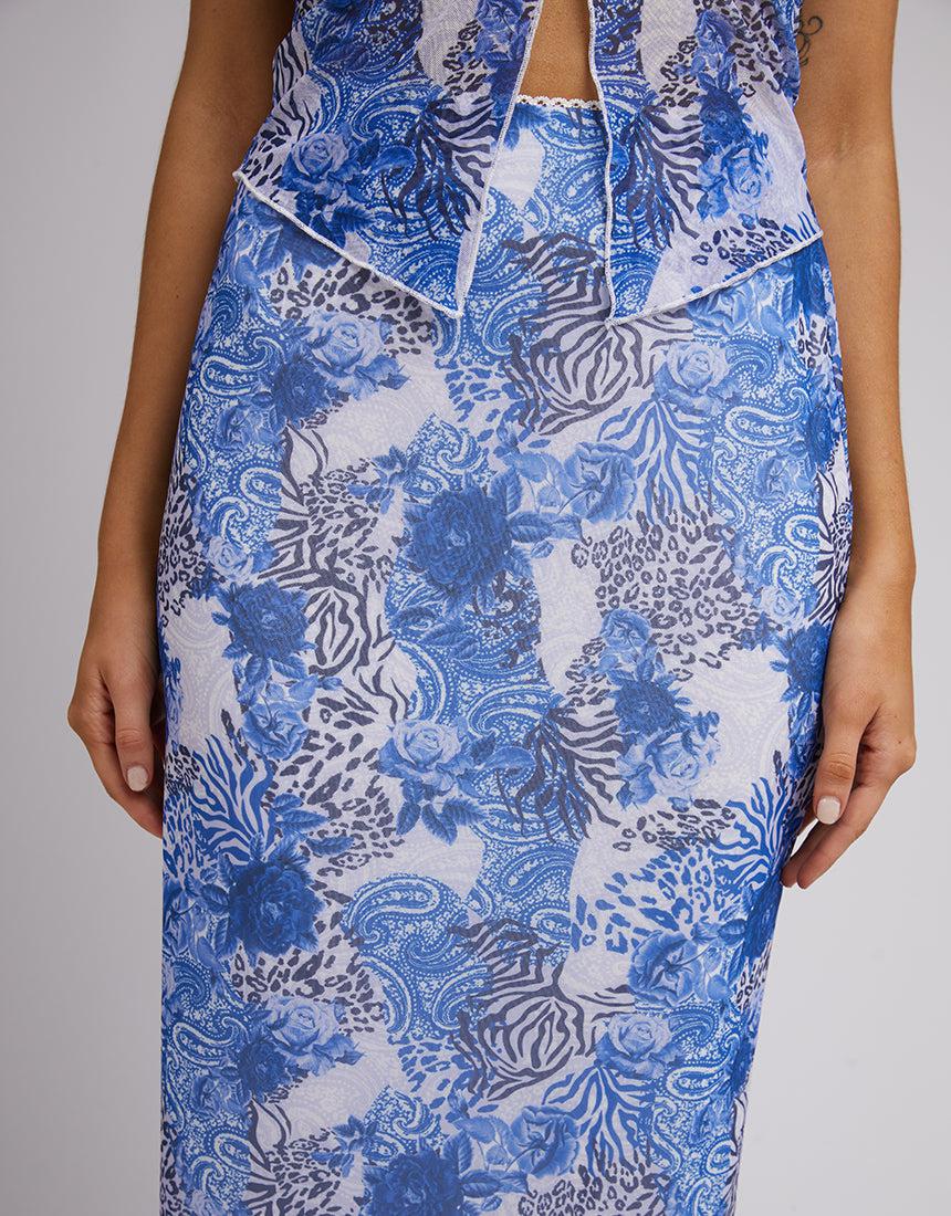 Jorge-Sapphire Maxi Skirt Print-Edge Clothing