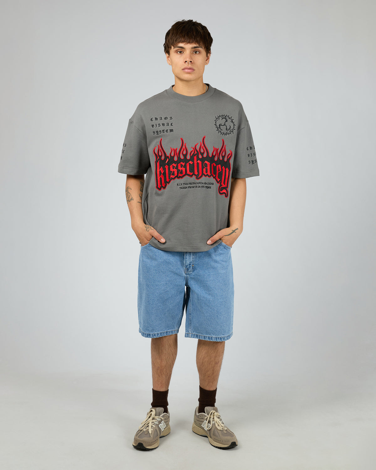 Repair Loopback Street Tee Charcoal