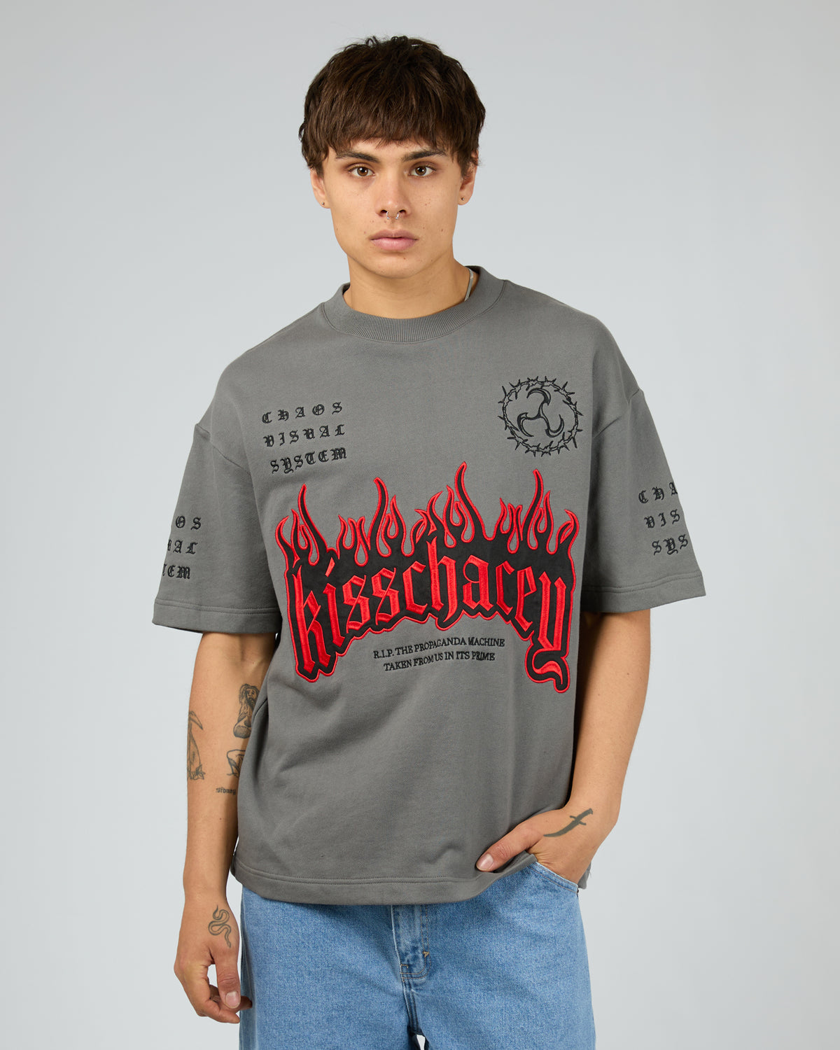 Repair Loopback Street Tee Charcoal