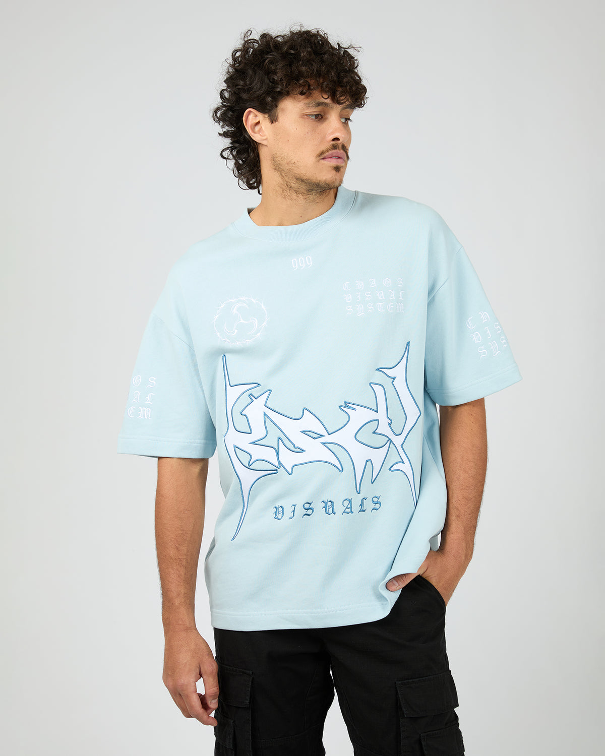 Obsidian Loopback Street Tee Baby Blue