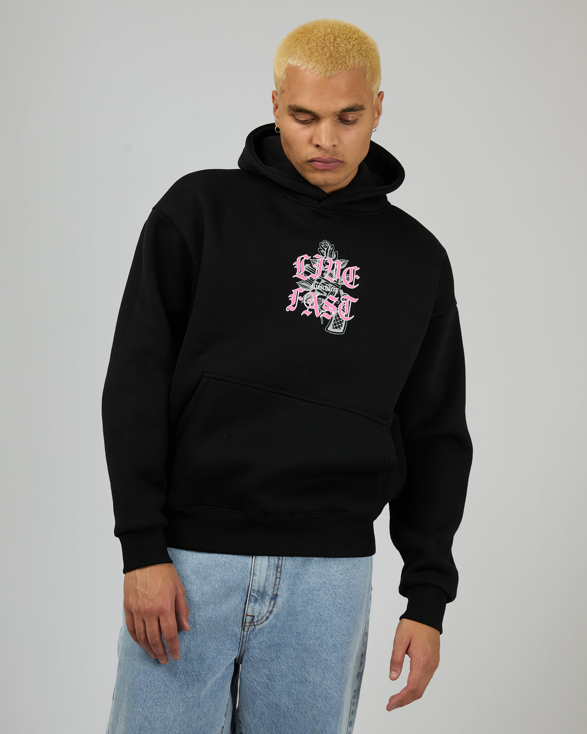 Live Fast Oversized Hoodie Black