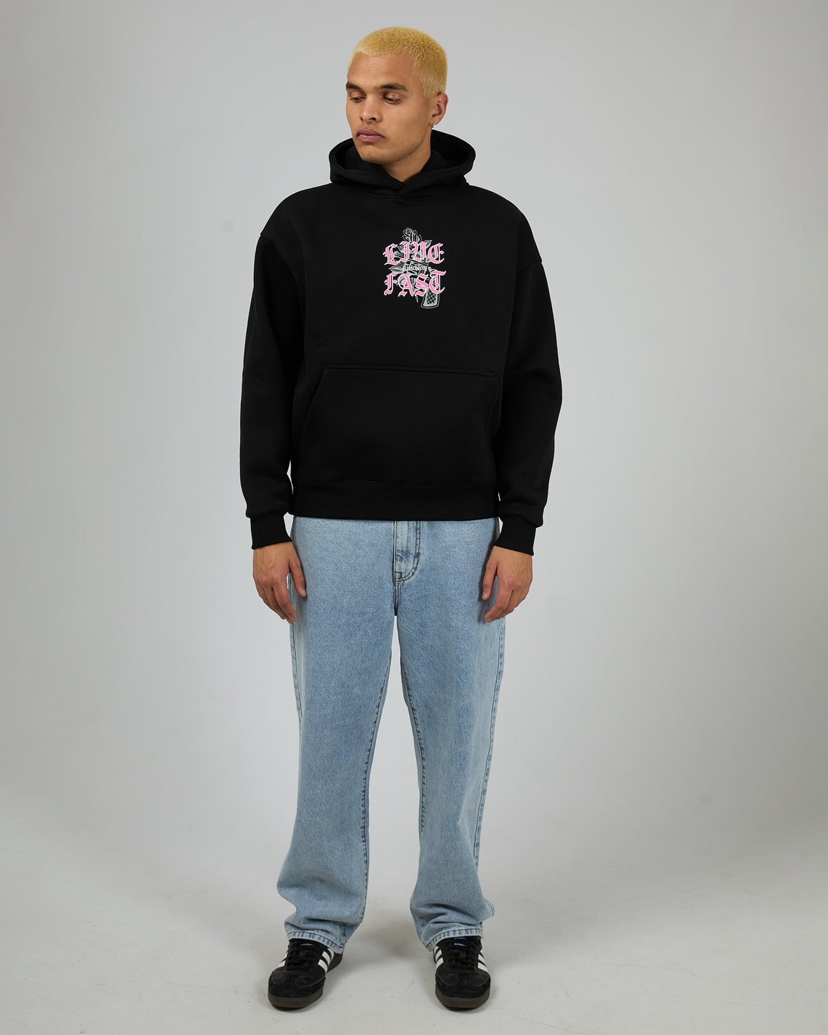 Live Fast Oversized Hoodie Black