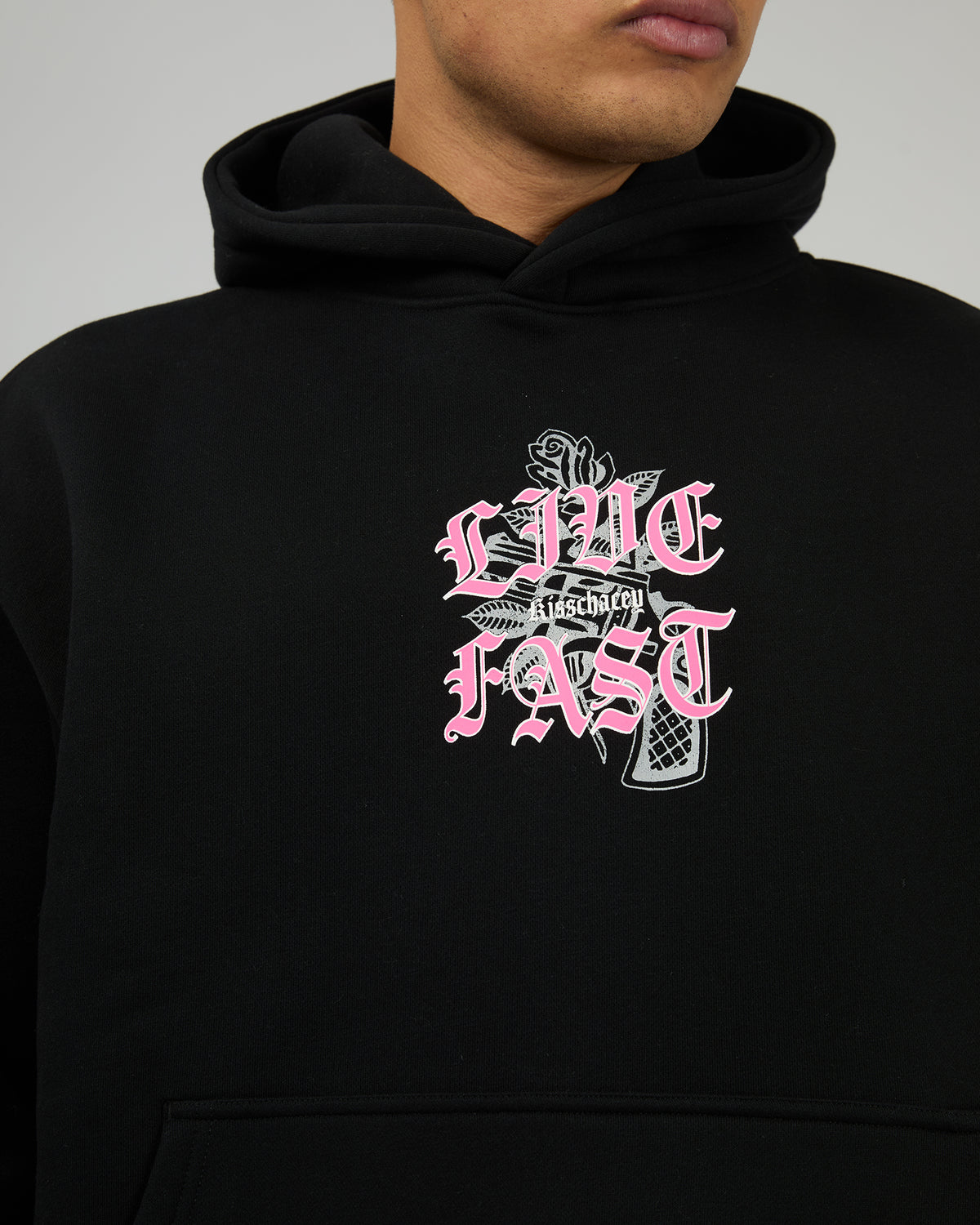 Live Fast Oversized Hoodie Black