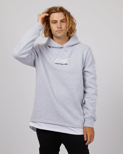 Kiss Chacey-Trevor Hooded Layered Sweater Grey Marle-Edge Clothing