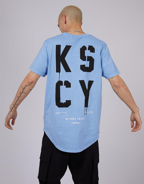 Kiss Chacey-Zephyr Dual Curved Tee Pigment Cornflower-Edge Clothing