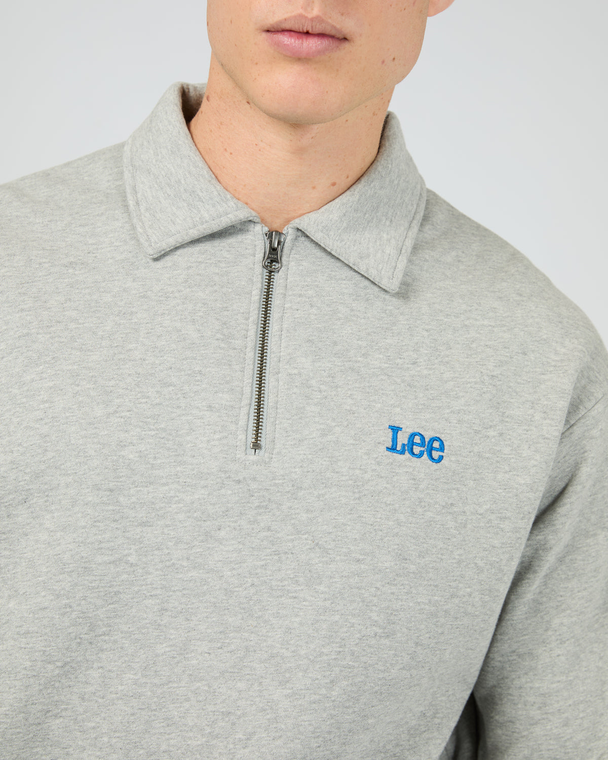Collar Fleece Sweat Grey Marle