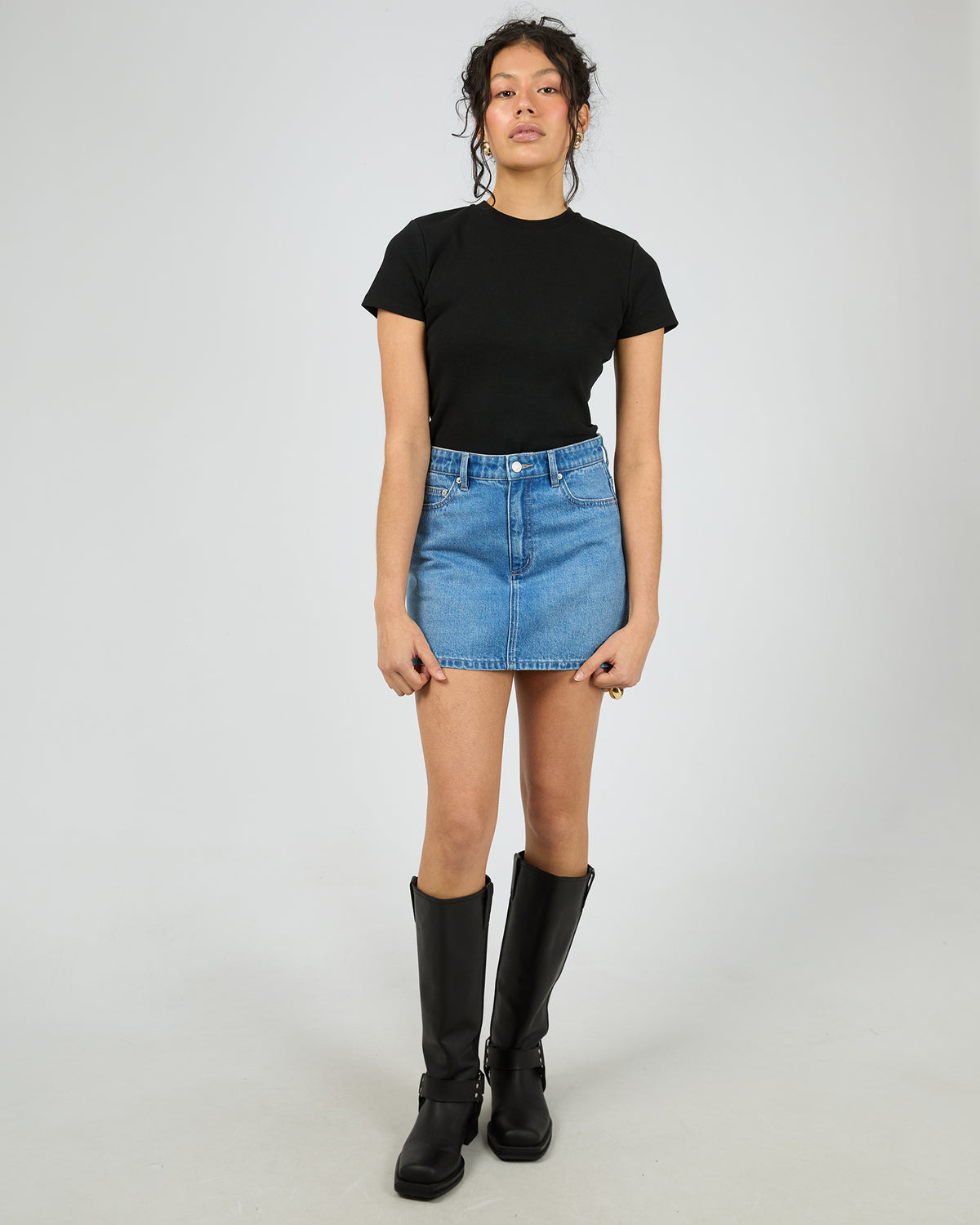 Mid Relaxed Denim Mini Skirt Blue Edition