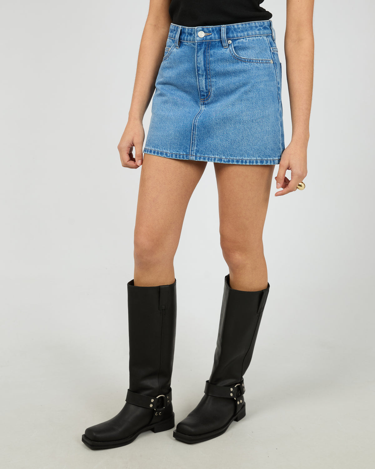 Mid Relaxed Denim Mini Skirt Blue Edition
