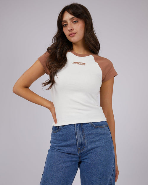 Lee-Baby Raglan Tee White Coffee-Edge Clothing
