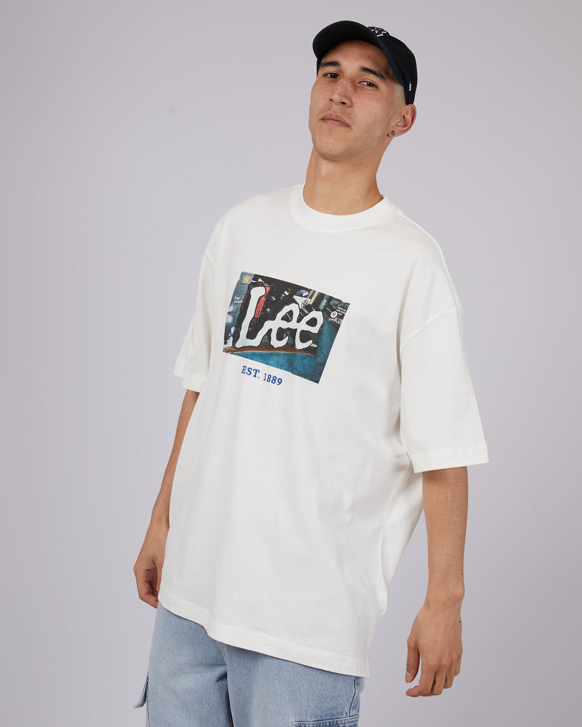 Lee-Twitch Boxed Baggy Tee Vintage White-Edge Clothing