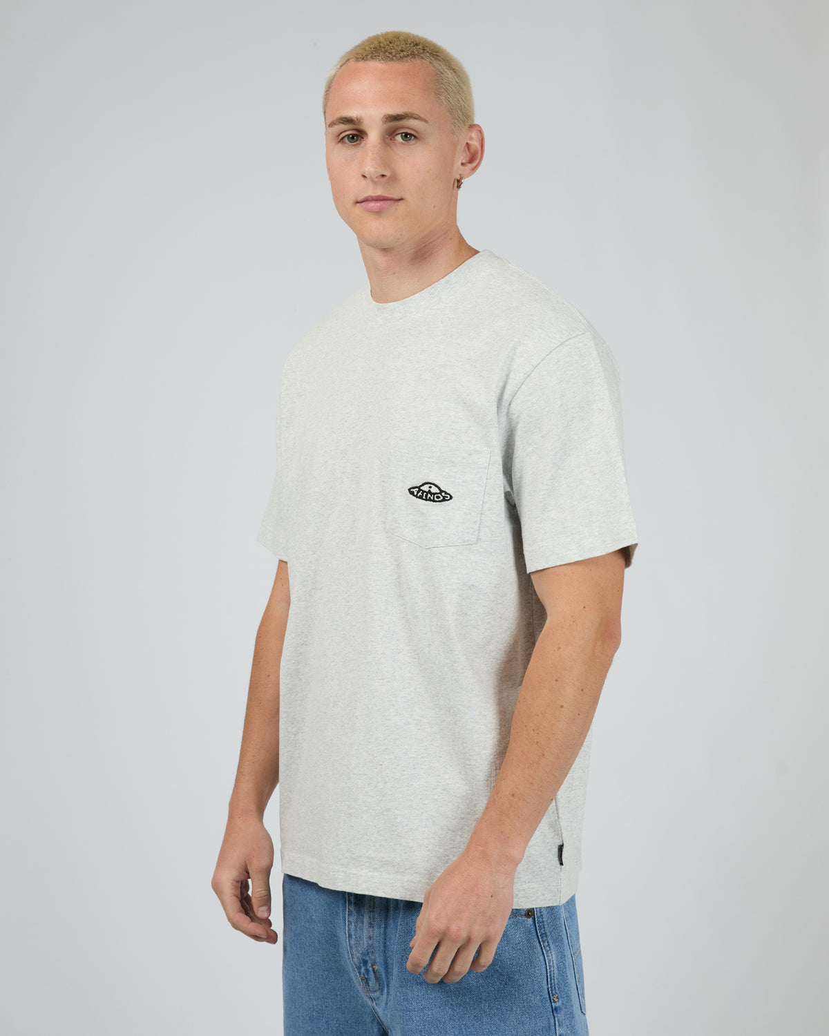 Earthling Heavy Weight Boxy Fit Tee Grey Marle