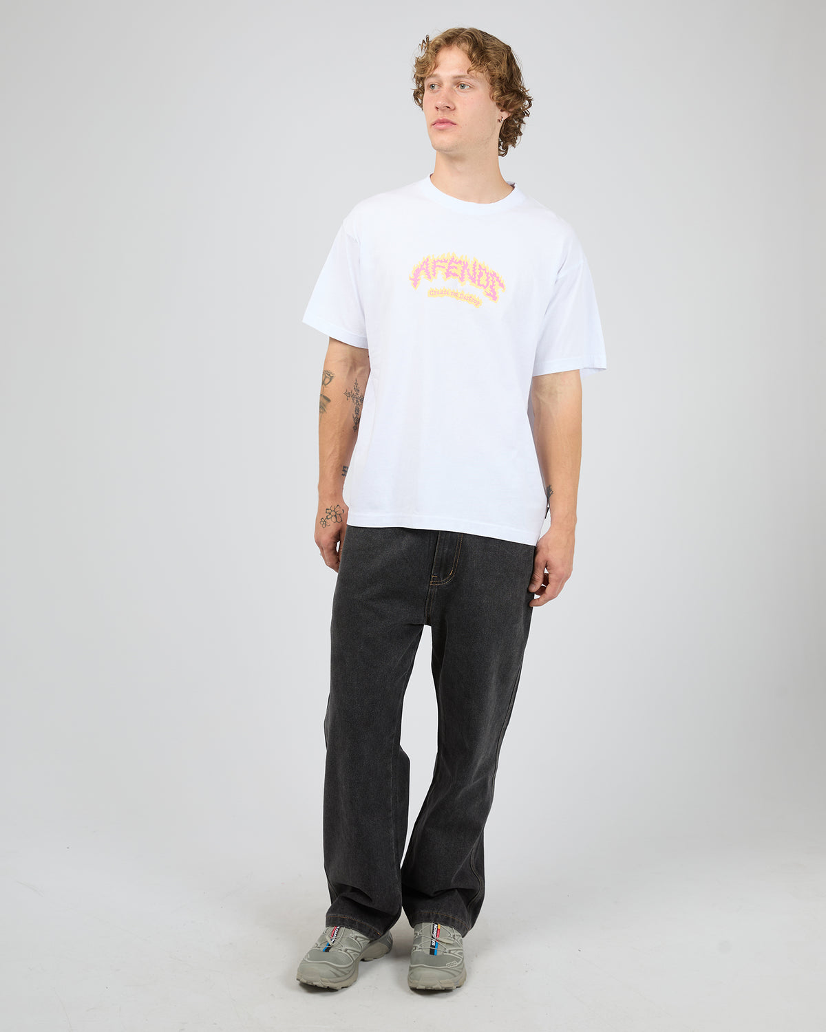Flame On Recycled Boxy Fit Tee White