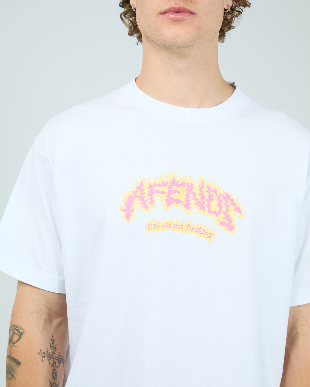 Flame On Recycled Boxy Fit Tee White