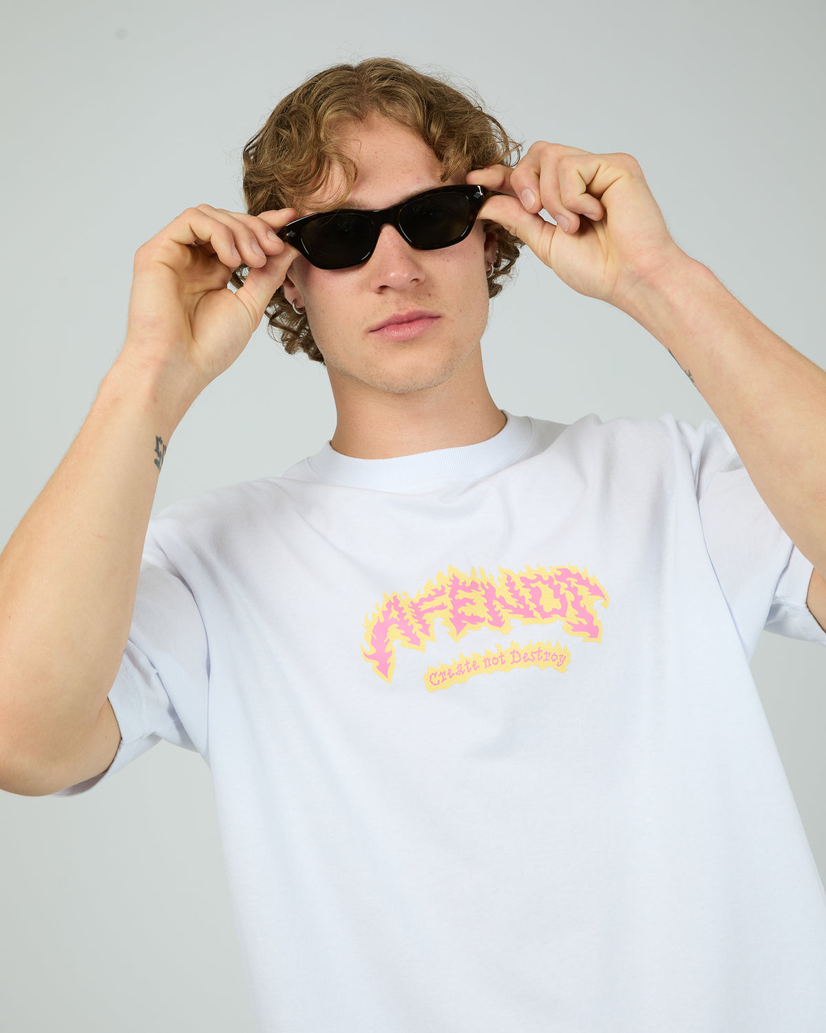 Flame On Recycled Boxy Fit Tee White