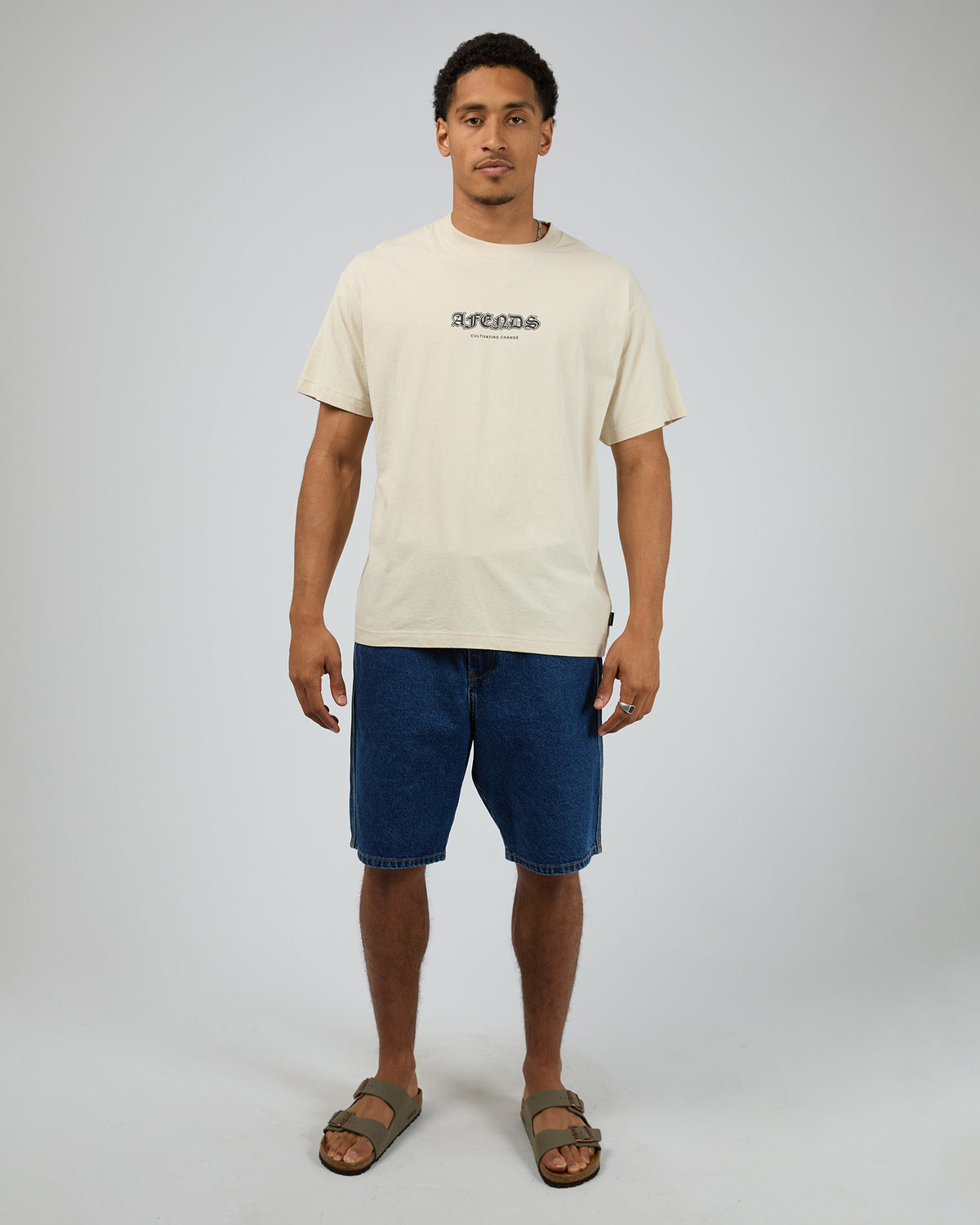 Script Recycled Retro Tee Moonbeam