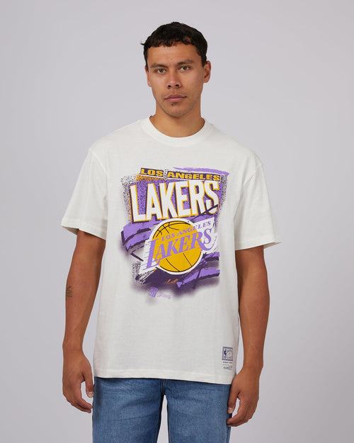 Mitchell & Ness-Abstract Tee Lakers White-Edge Clothing