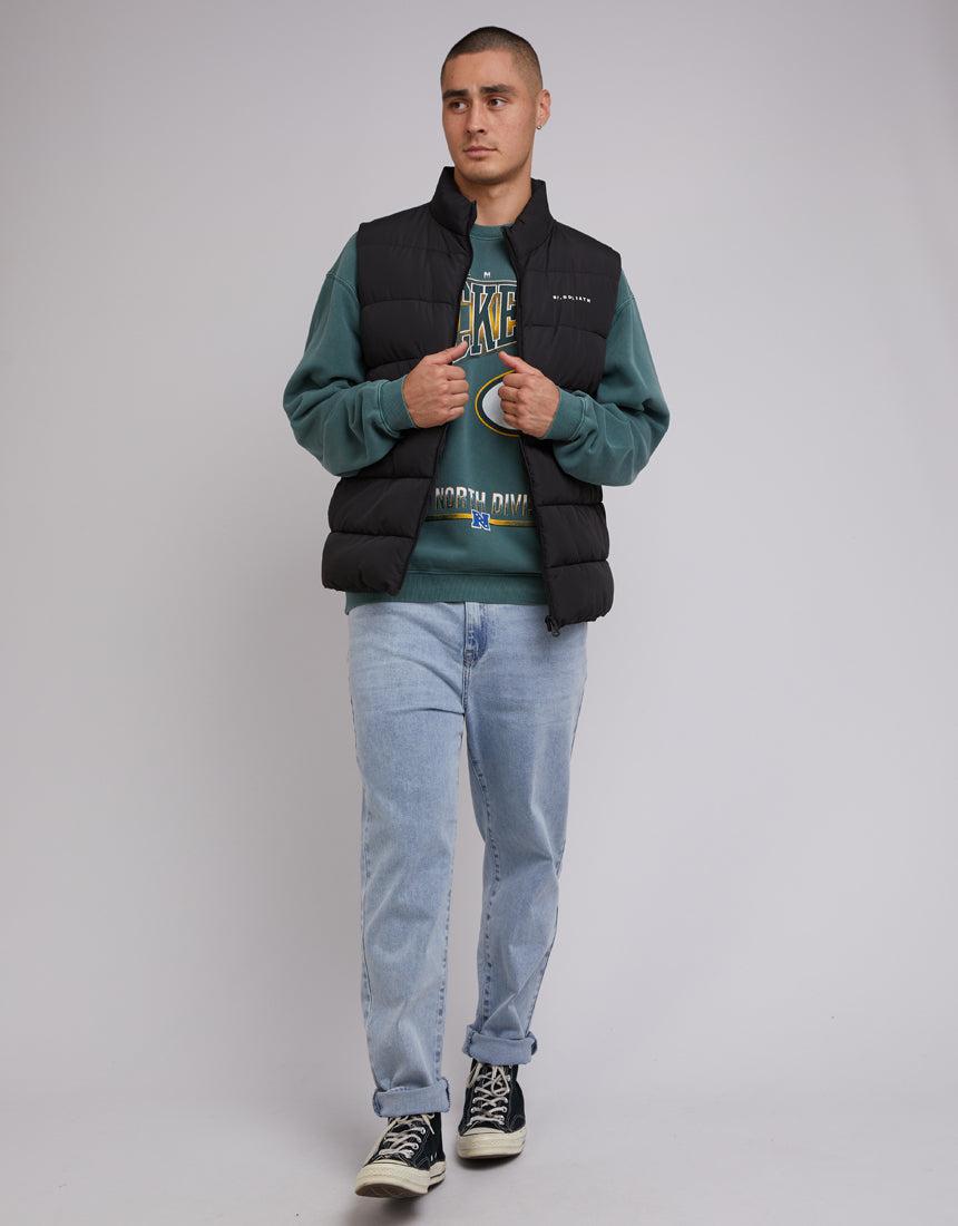 Mitchell &amp; Ness-Arch Rise Crew Sweat Dark Cedar-Edge Clothing