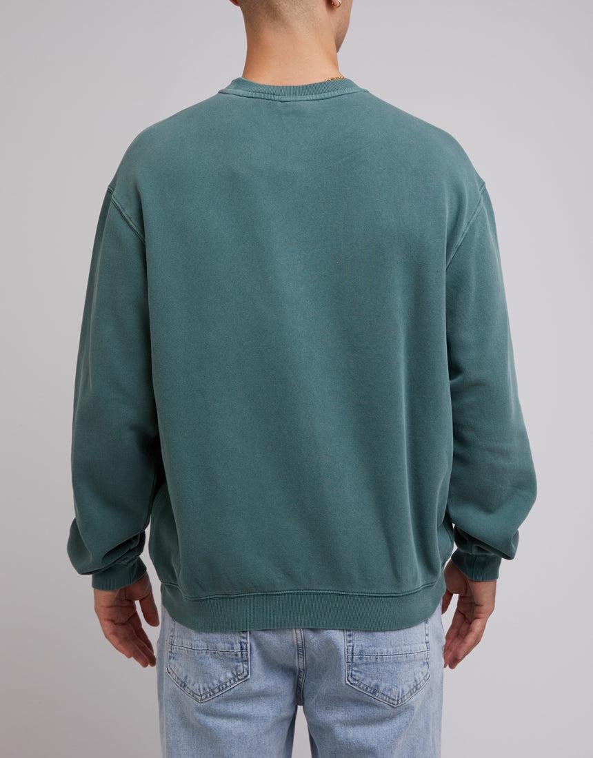 Mitchell &amp; Ness-Arch Rise Crew Sweat Dark Cedar-Edge Clothing
