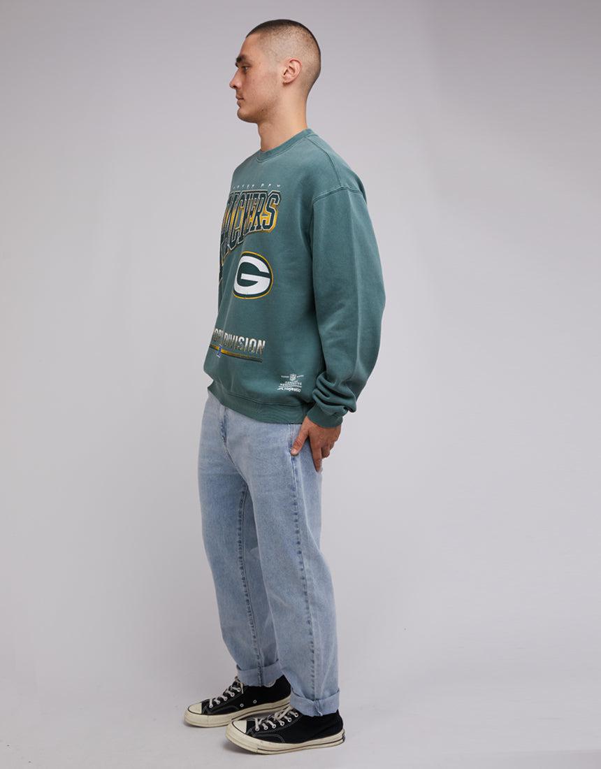 Mitchell &amp; Ness-Arch Rise Crew Sweat Dark Cedar-Edge Clothing