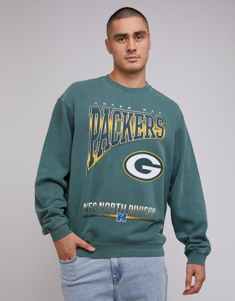 Mitchell &amp; Ness-Arch Rise Crew Sweat Dark Cedar-Edge Clothing