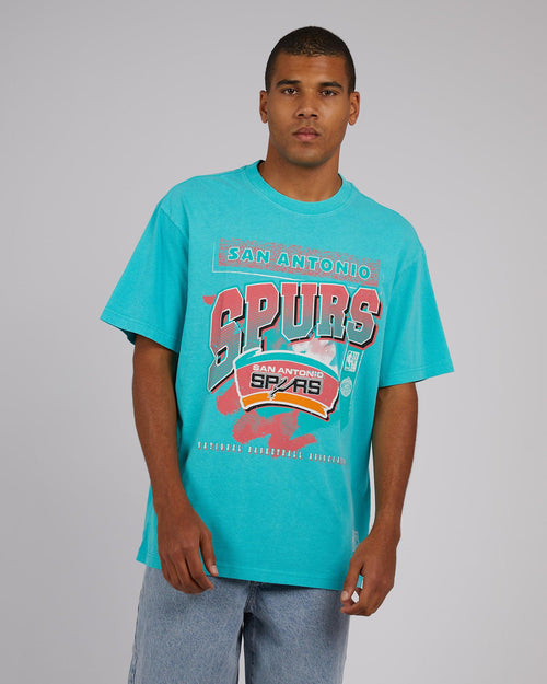 Mitchell & Ness-Brush Off Tee Spurs Teal-Edge Clothing