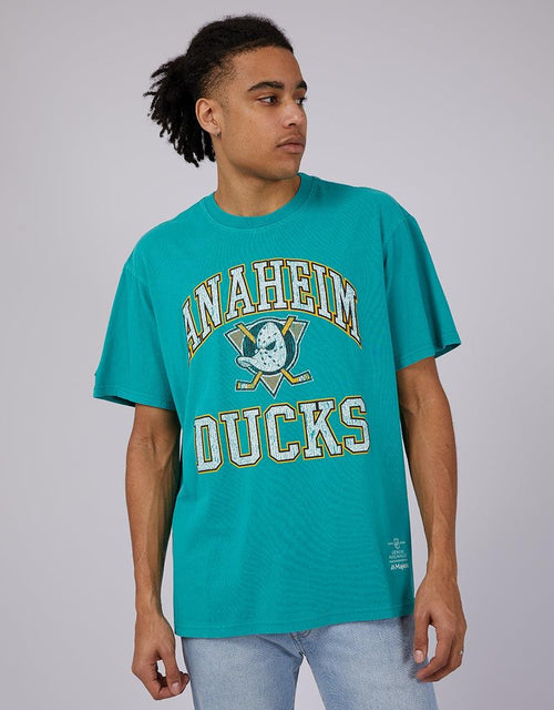 Mitchell & Ness-Cracked Puff Arch Tee Dcks Faded Teal-Edge Clothing