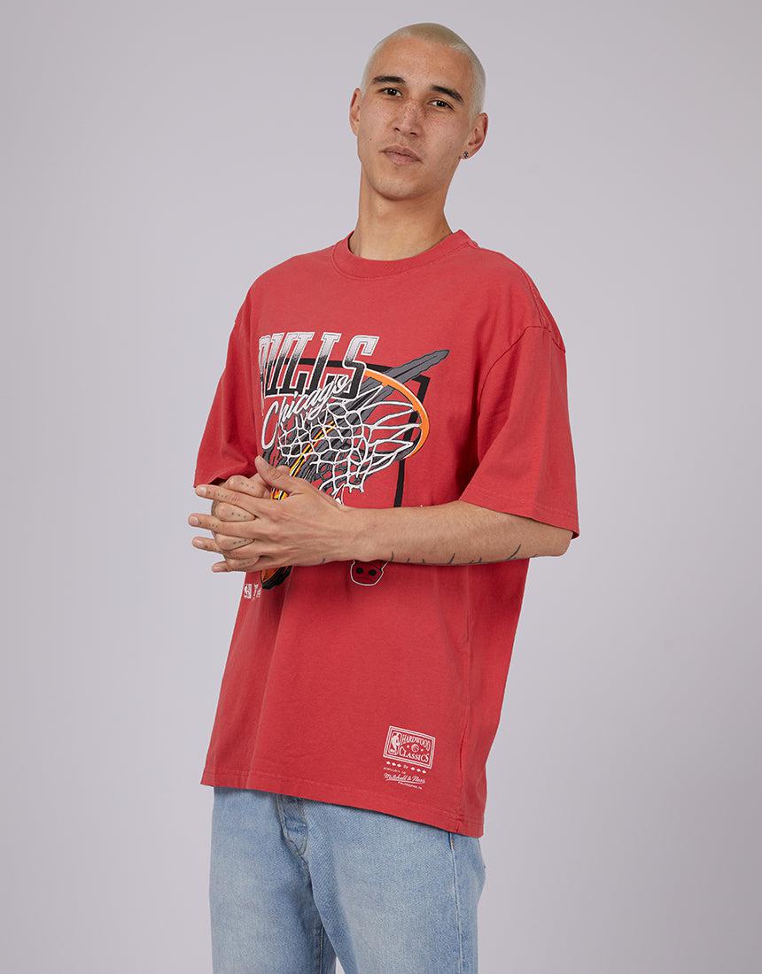 Mitchell &amp; Ness-Fireball Tee Bulls Red-Edge Clothing