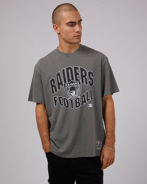 Mitchell & Ness-Wave Arch Tee Raiders Grey-Edge Clothing