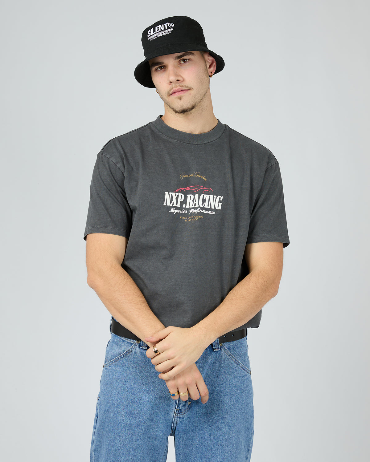Rein Heavy Box Fit Tee Pigment Asphalt