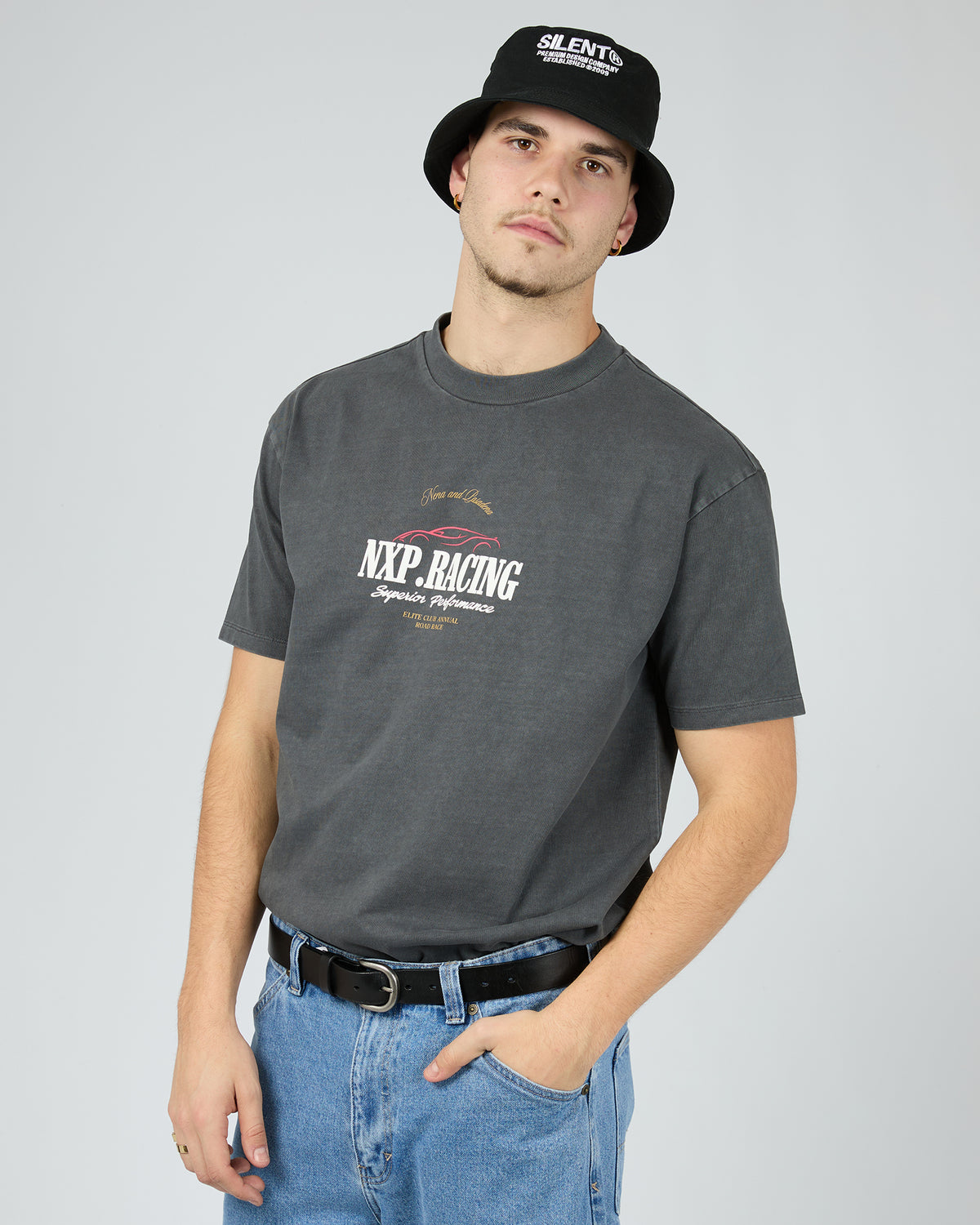 Rein Heavy Box Fit Tee Pigment Asphalt