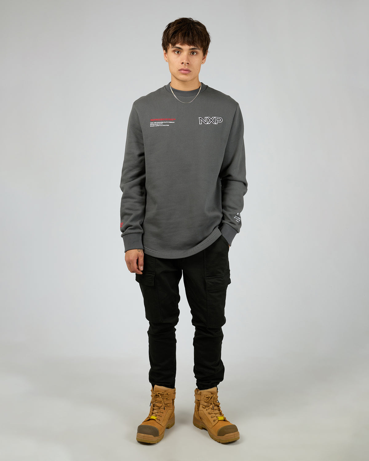 Thunder Dual Curved Sweater Asphalt