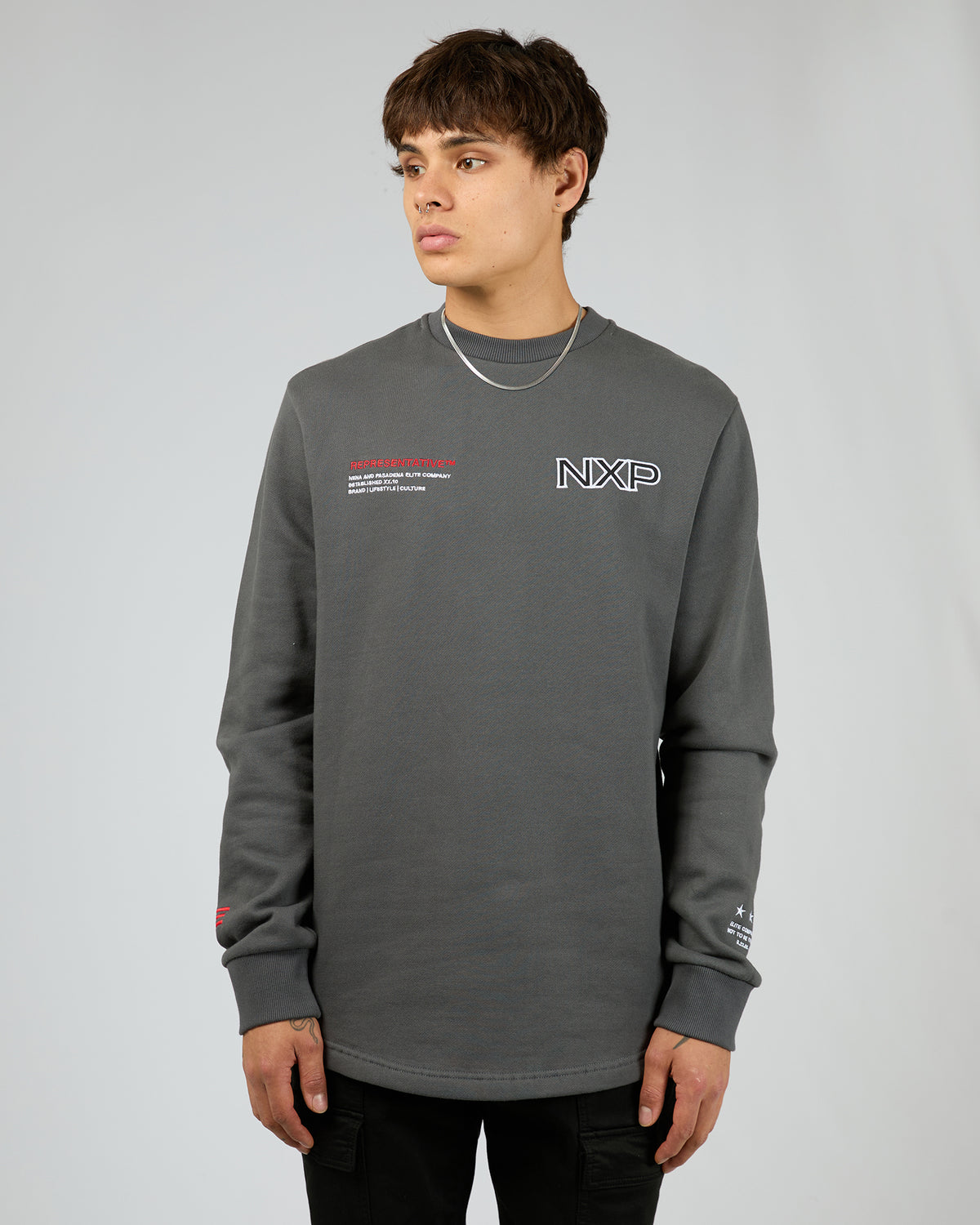 Thunder Dual Curved Sweater Asphalt