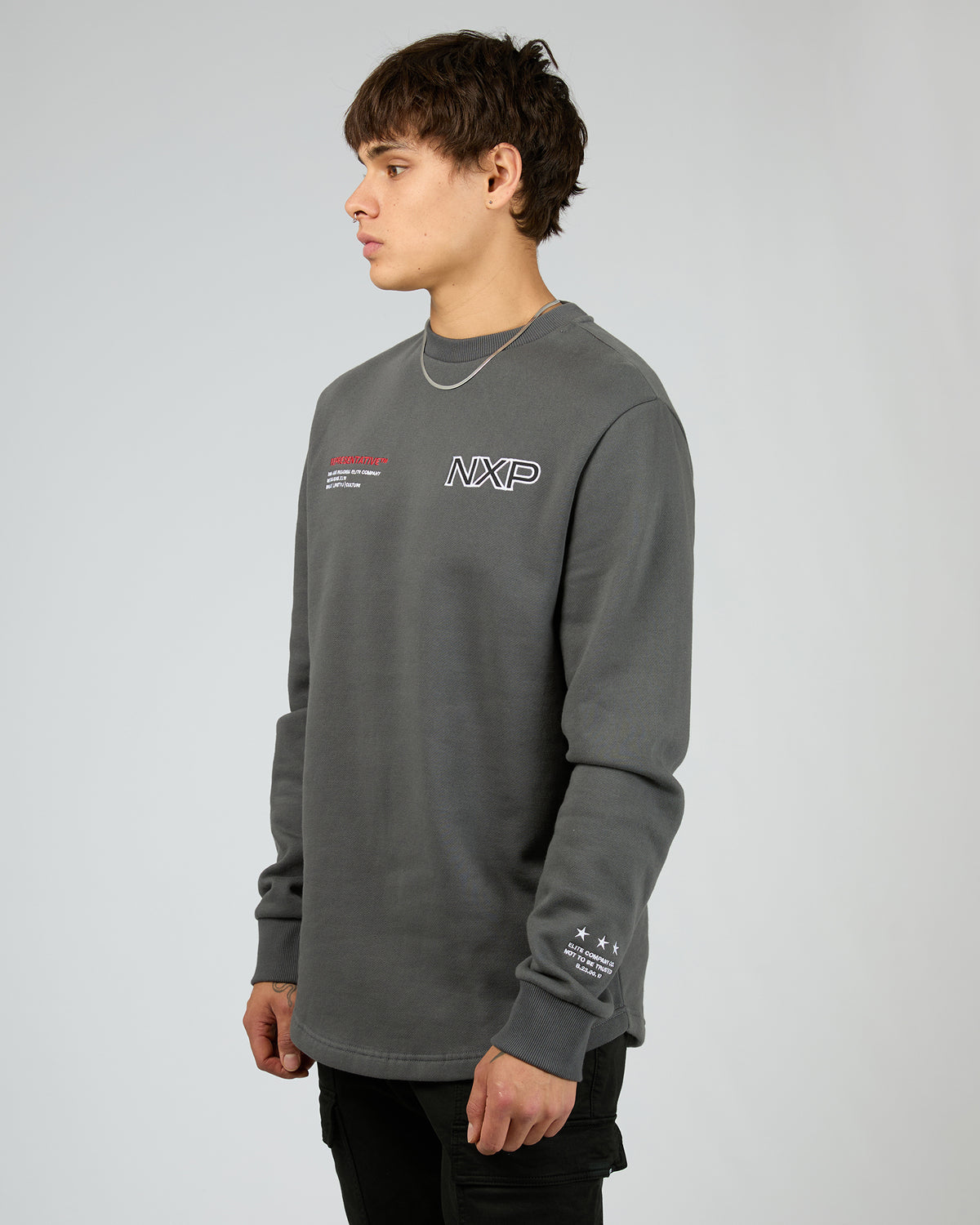 Thunder Dual Curved Sweater Asphalt