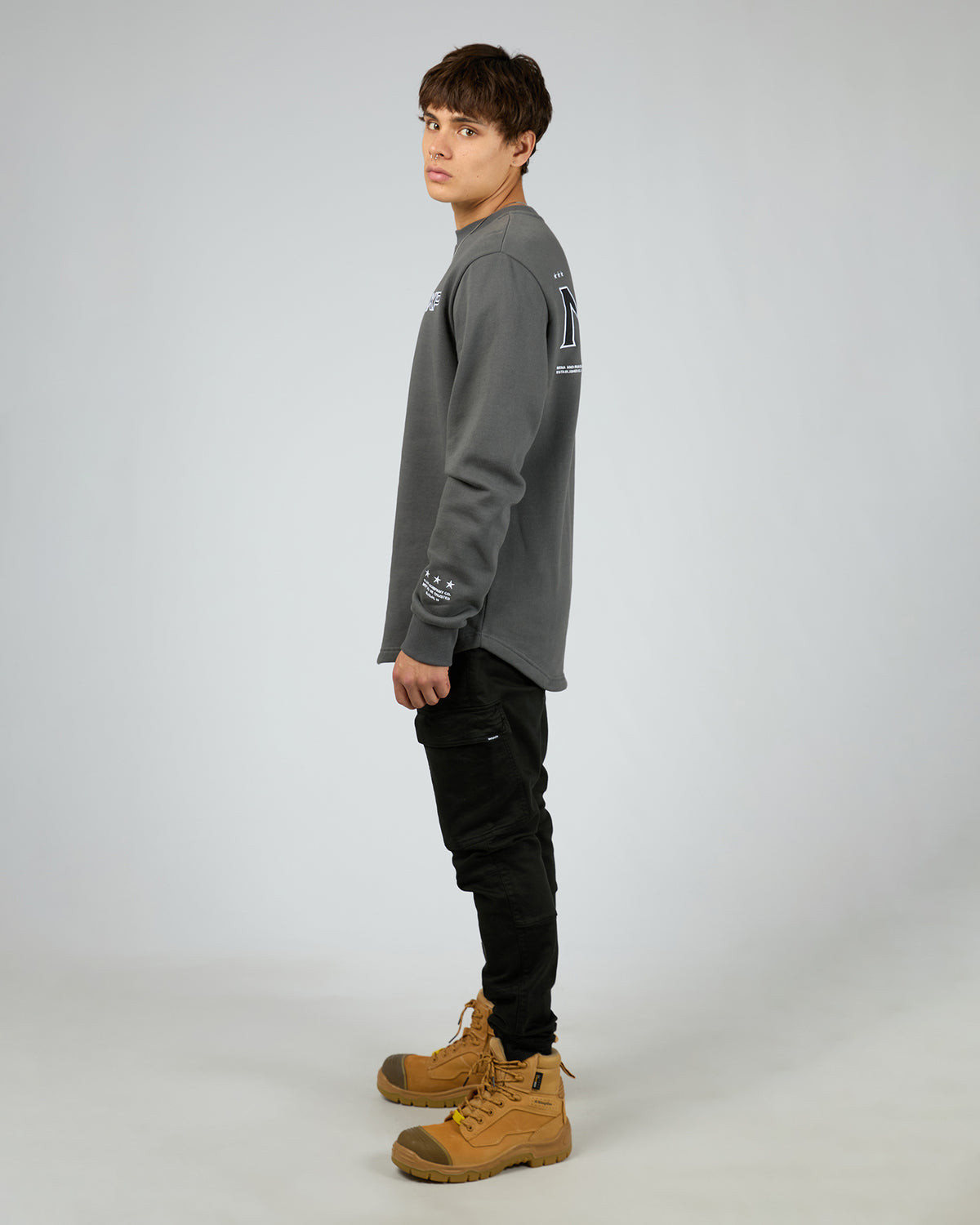 Thunder Dual Curved Sweater Asphalt