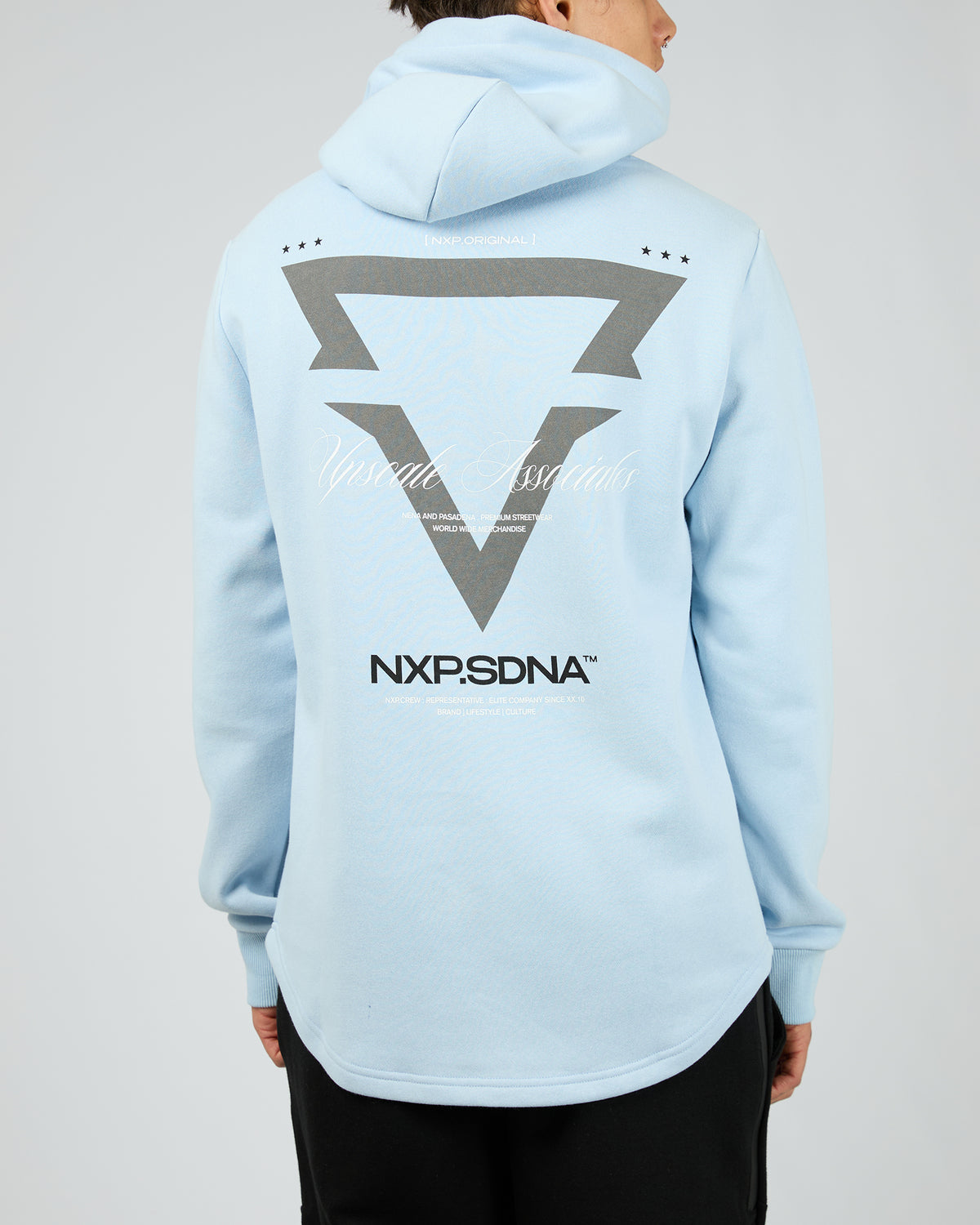 Defend Dual Curved Hoodie Blue