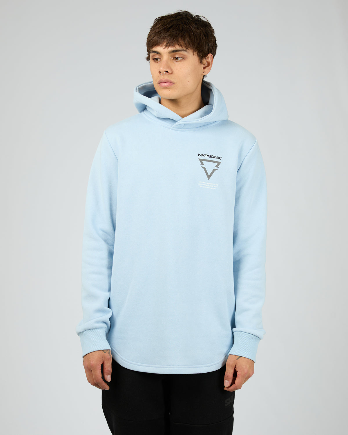 Defend Dual Curved Hoodie Blue