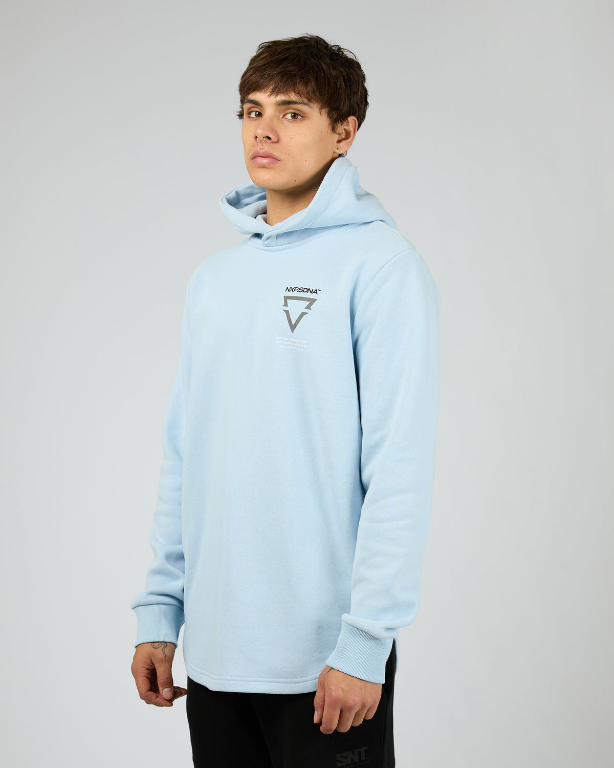 Defend Dual Curved Hoodie Blue