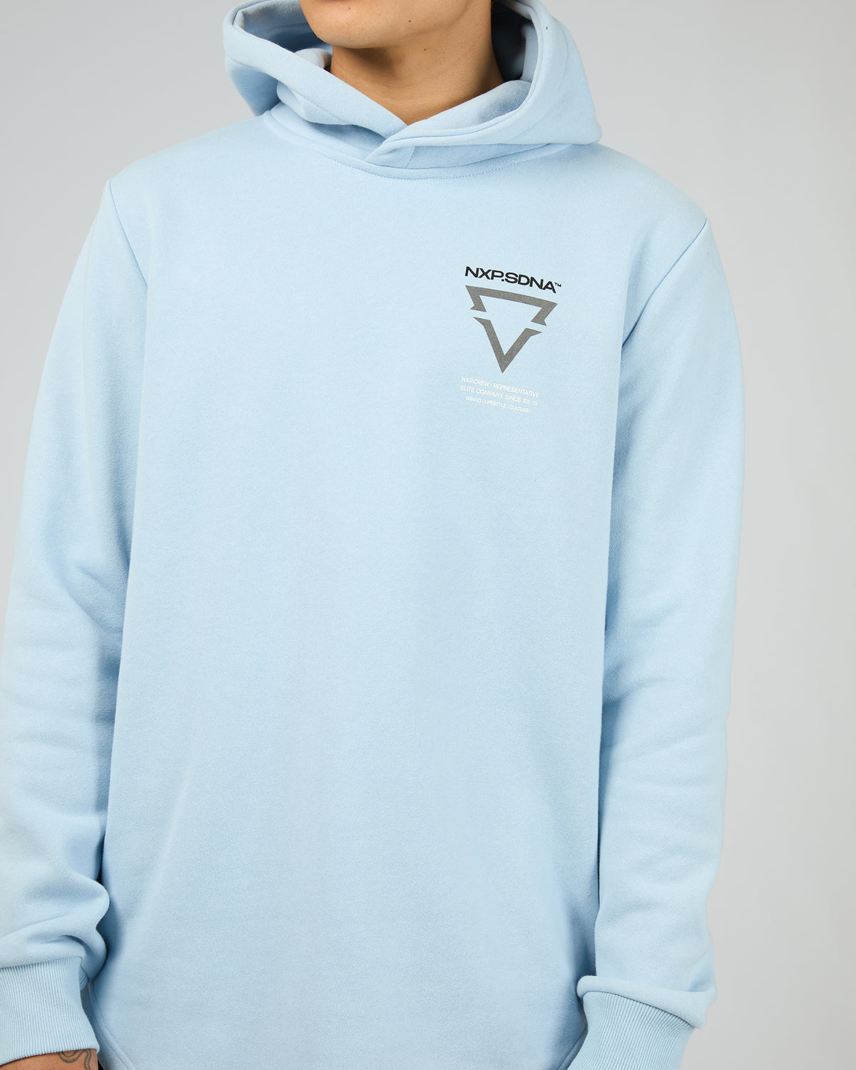 Defend Dual Curved Hoodie Blue