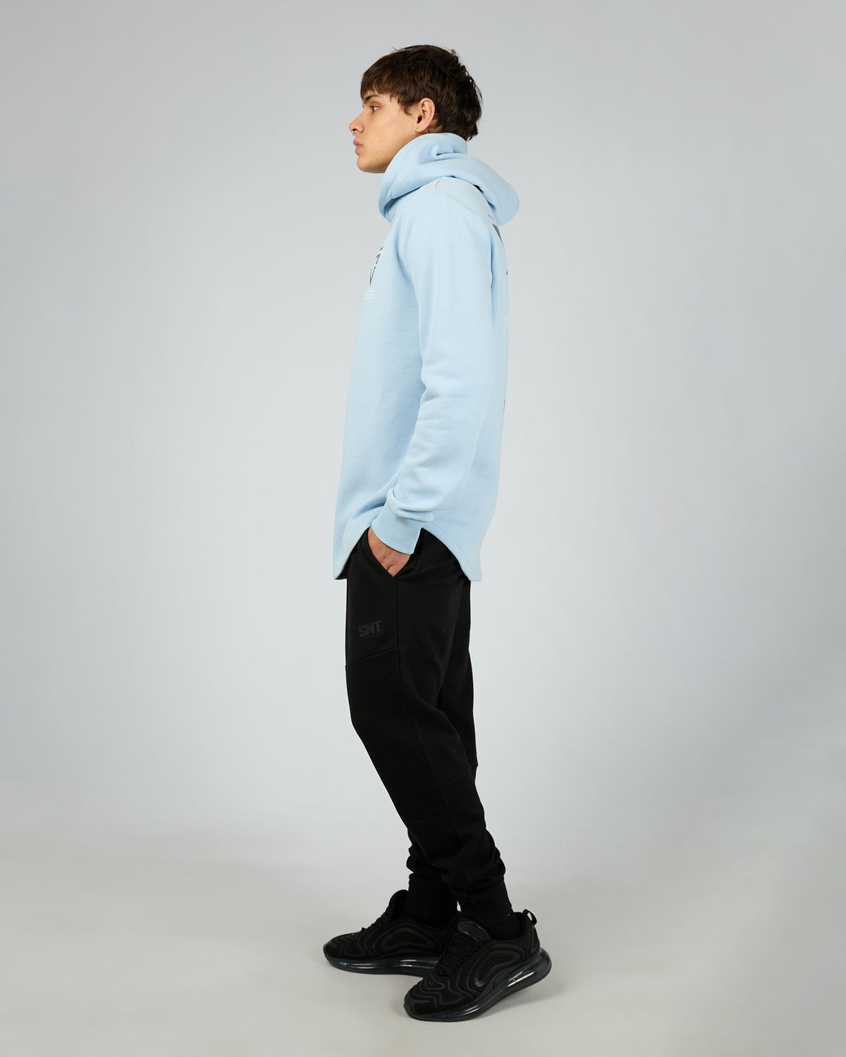 Defend Dual Curved Hoodie Blue