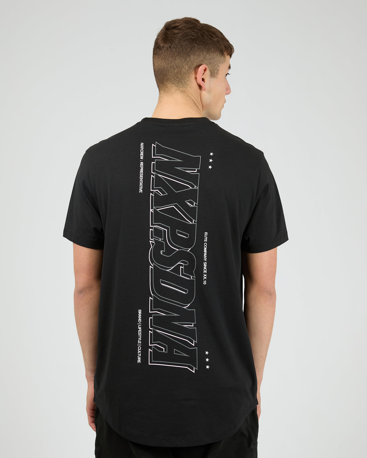 Burns Dual Curved Tee Black
