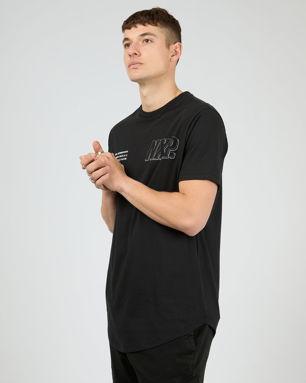 Burns Dual Curved Tee Black